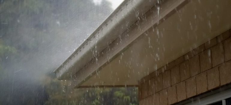 Heavy rain and gutters