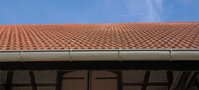 A neat roof with gutters